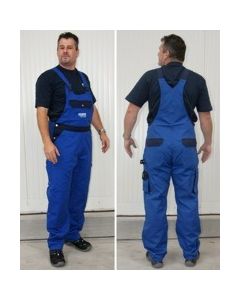 Latzhose kornblau/marine mit HUBER-Logo (Mascot®, Modell Milano)